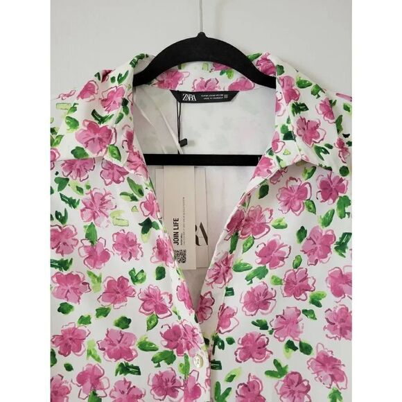 Zara RARE Floral blouse M, NWT - Picture 5 of 12